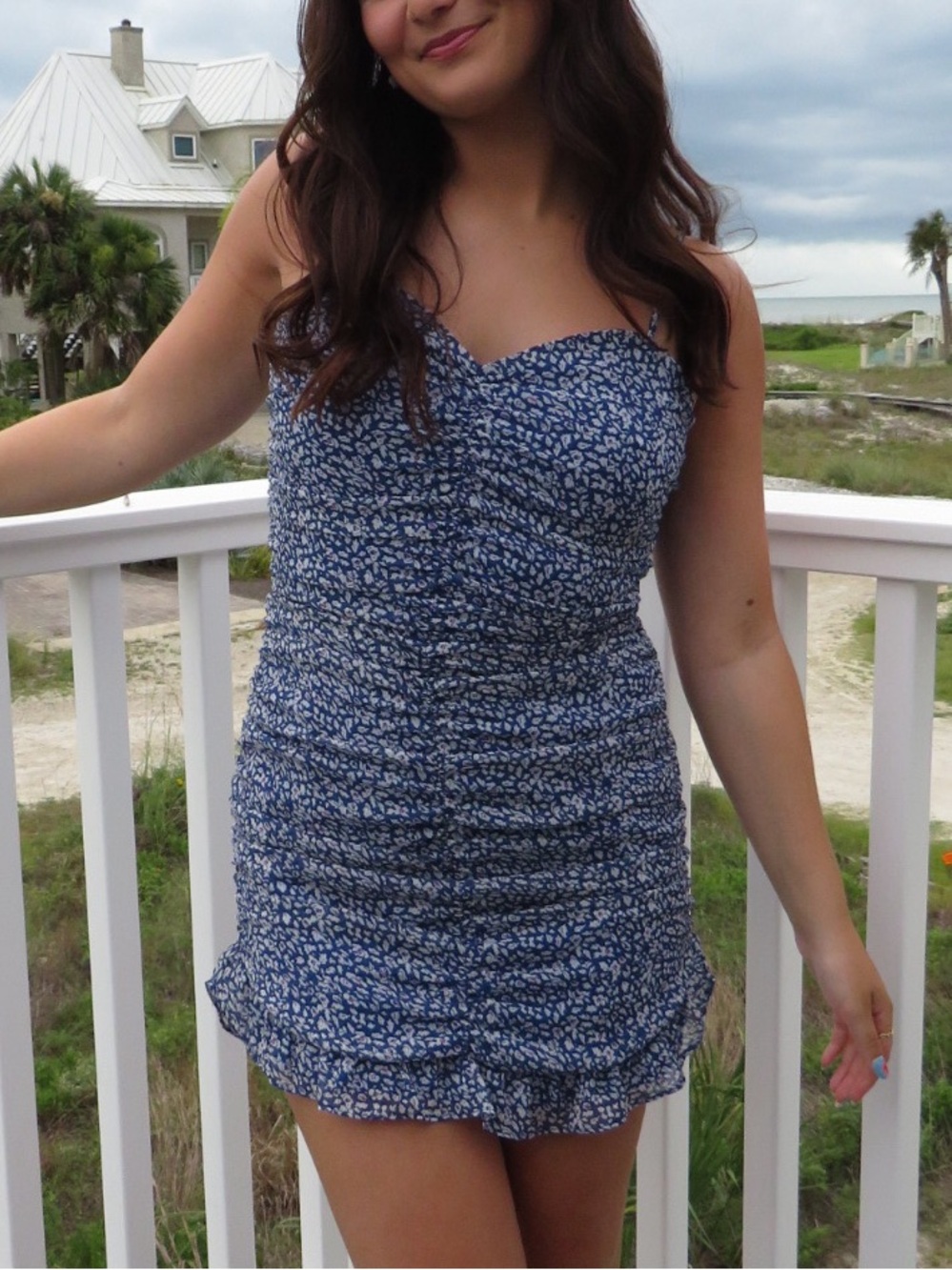 Lulu's Blue Floral Mini Dress